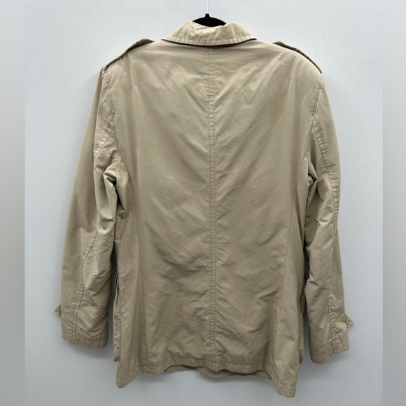 Ted Baker khaki button down purple lined midi length jacket. 3 (med) 38 - Picture 2 of 16